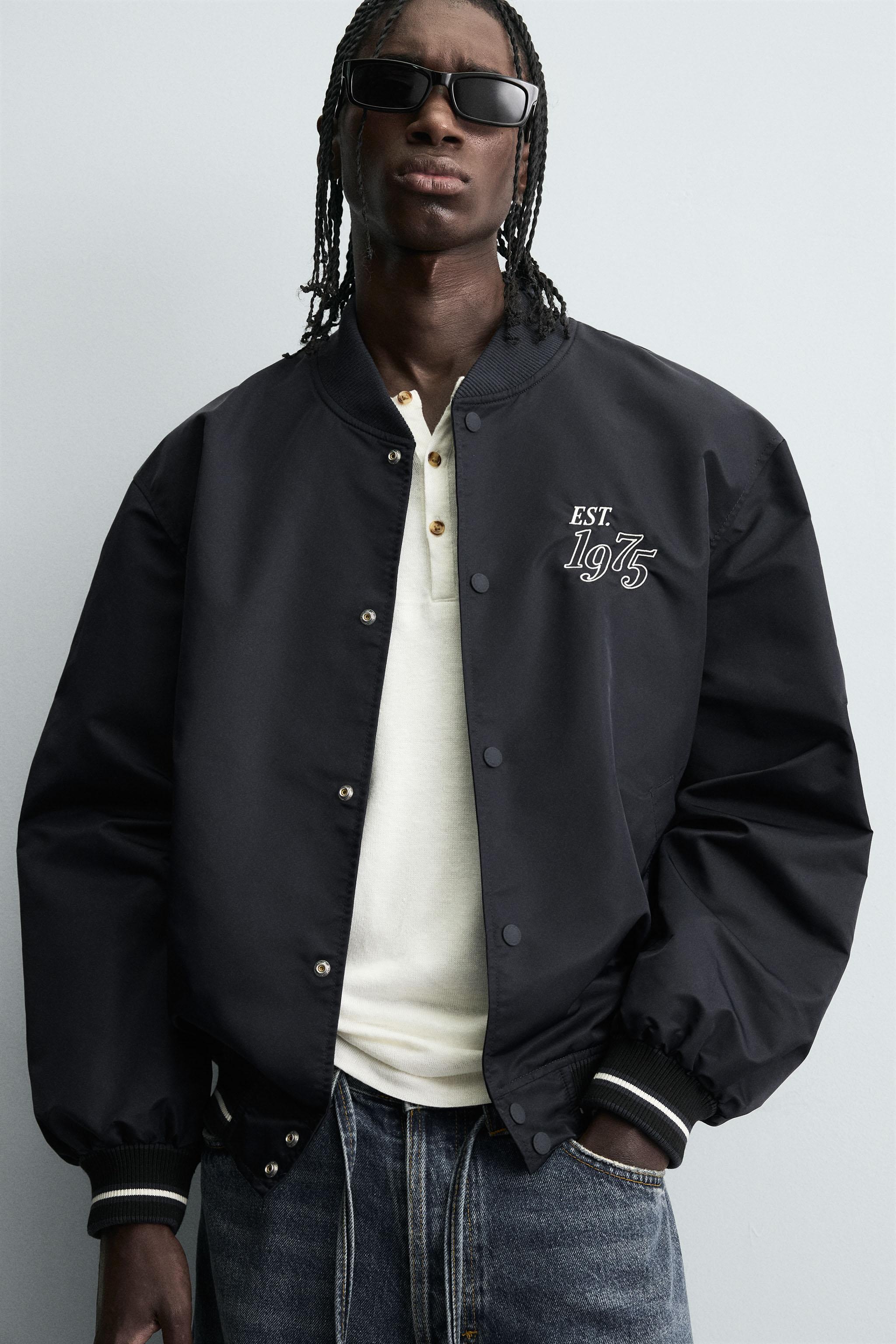 CONTRAST EMBROIDERED BOMBER JACKET